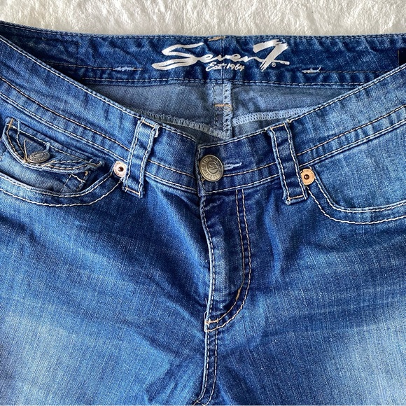 Seven7 Denim Mid-Rise Cropped Capri Jeans - Size 12 - Picture 2 of 12